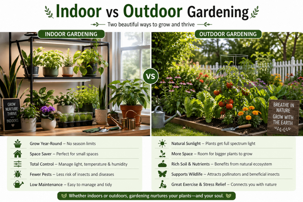 Gardening Indoors vs Gardening Outside: Does It Really Make a Difference? 2 Indoor vs Outdoor Gardening