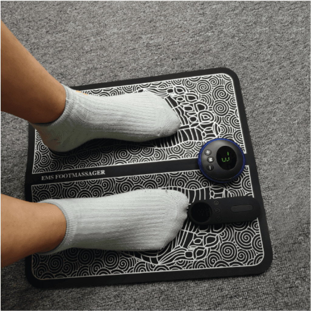 a person using Footy Massager Carpet