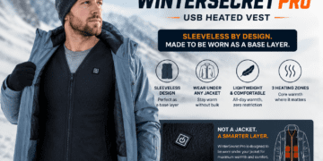 WinterSecret Pro Reviews 2026: The Heated Vest Truth Every Buyer Deserves 10 WinterSecret Pro USB heated vest worn as base layer under jacket - sleeveless design