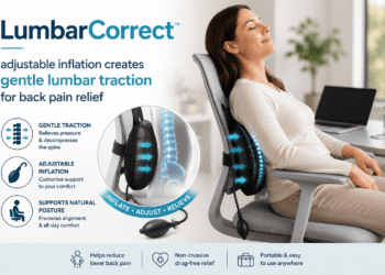 LumbarCorrect Review: Does Inflatable Lumbar Traction Actually Work? 10 LumbarCorrect inflatable lumbar decompression belt with hand pump and air chambers