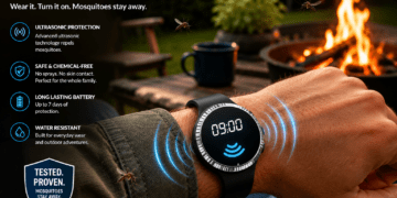 Mosqinux Watch Review: We Found the CDC's Verdict. Read This First. 7 Mosqinux Watch being tested outdoors for mosquito repelling