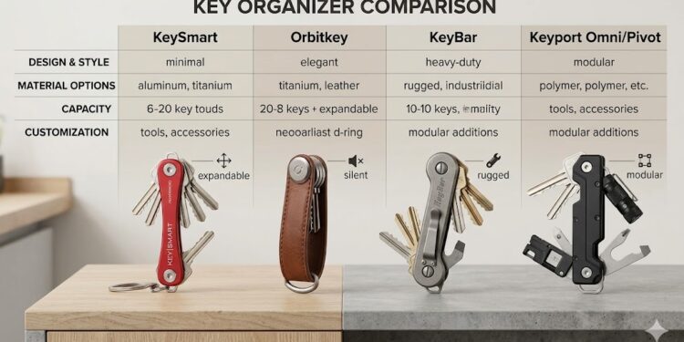 KeySmart vs Orbitkey vs KeyBar vs Keyport