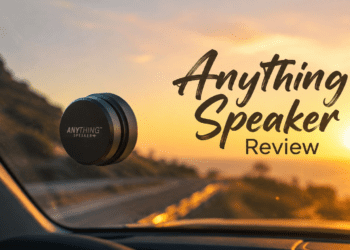 Anything Speaker Review: We Tested the Viral Gadget on 20 Surfaces 11 Anything Speaker bone conduction device attached to a car windshield.