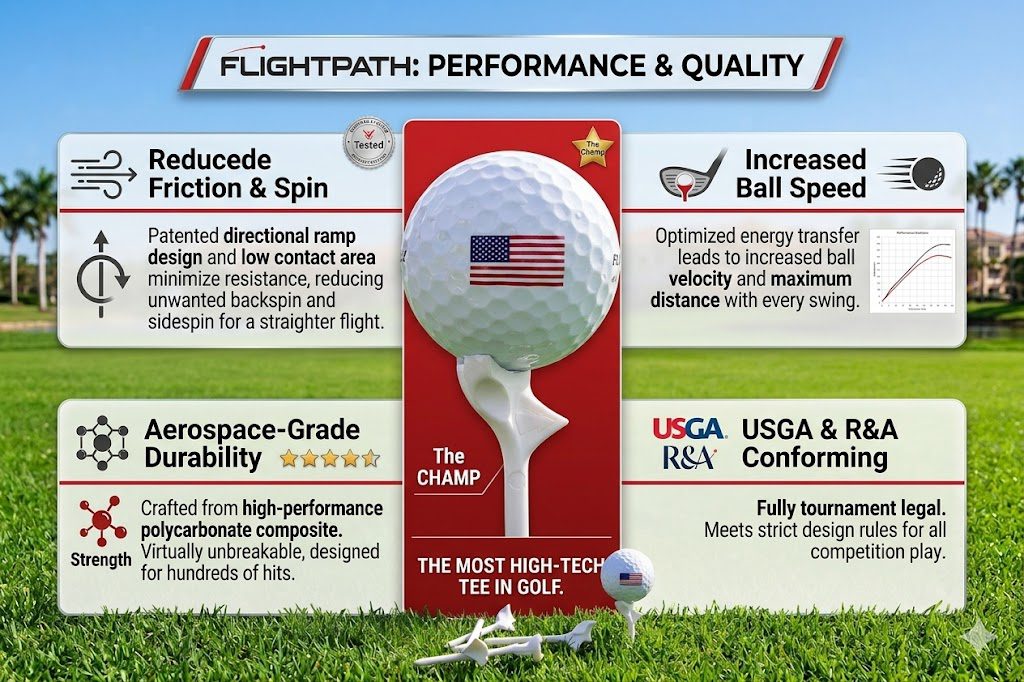 FlightPath Golf Tee Review: Do These High-Tech Tees Actually Add Distance? 2 Flight Path Key Features & Benefits