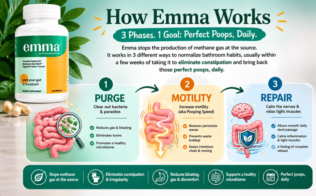 Emma Relief Review: The Brutal Truth About Dr. Sam’s Gut Supplement (2026) 3 How Emma Relief works in the gut over 30 days.