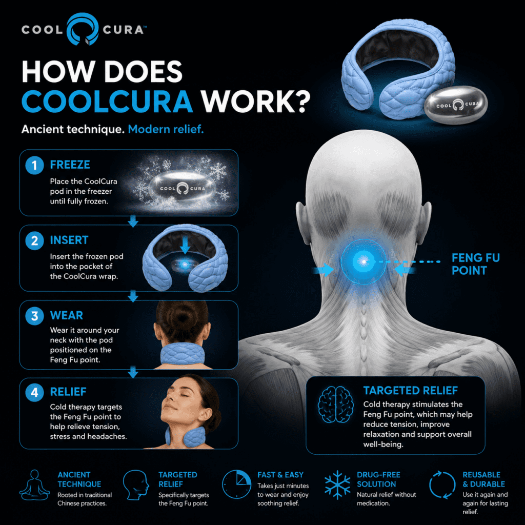 CoolCura Review (2026): Does Feng Fu Ice Therapy Actually Work for Headaches and Stress? 2 How It Works