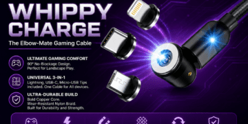 Whippy Charge Review: I Tested It for 30 Days (Is It Worth It?) 4 Whippy Charge cable review showing the liquid silicone design next to a smartphone.